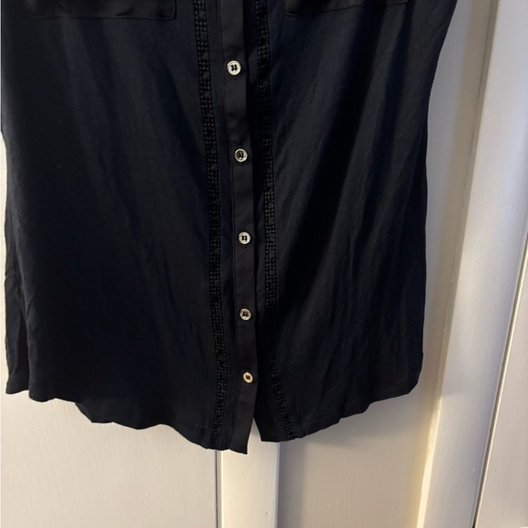 Ann Taylor navy blue Sleeveless Button-Up Top - Picture 3 of 4